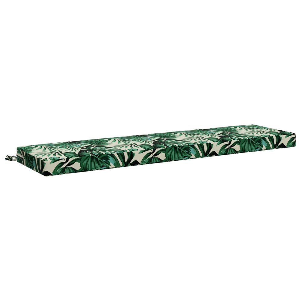 vidaXL Bänk kudde SOEST 100% Polyester Bladmönster 150 x 40 x 8 cm