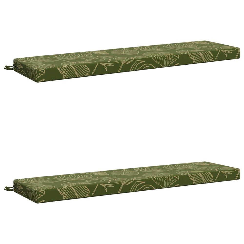 vidaXL 2-delade Bänk Kuddar SOEST 2 st 100% Polyester Bladdesign