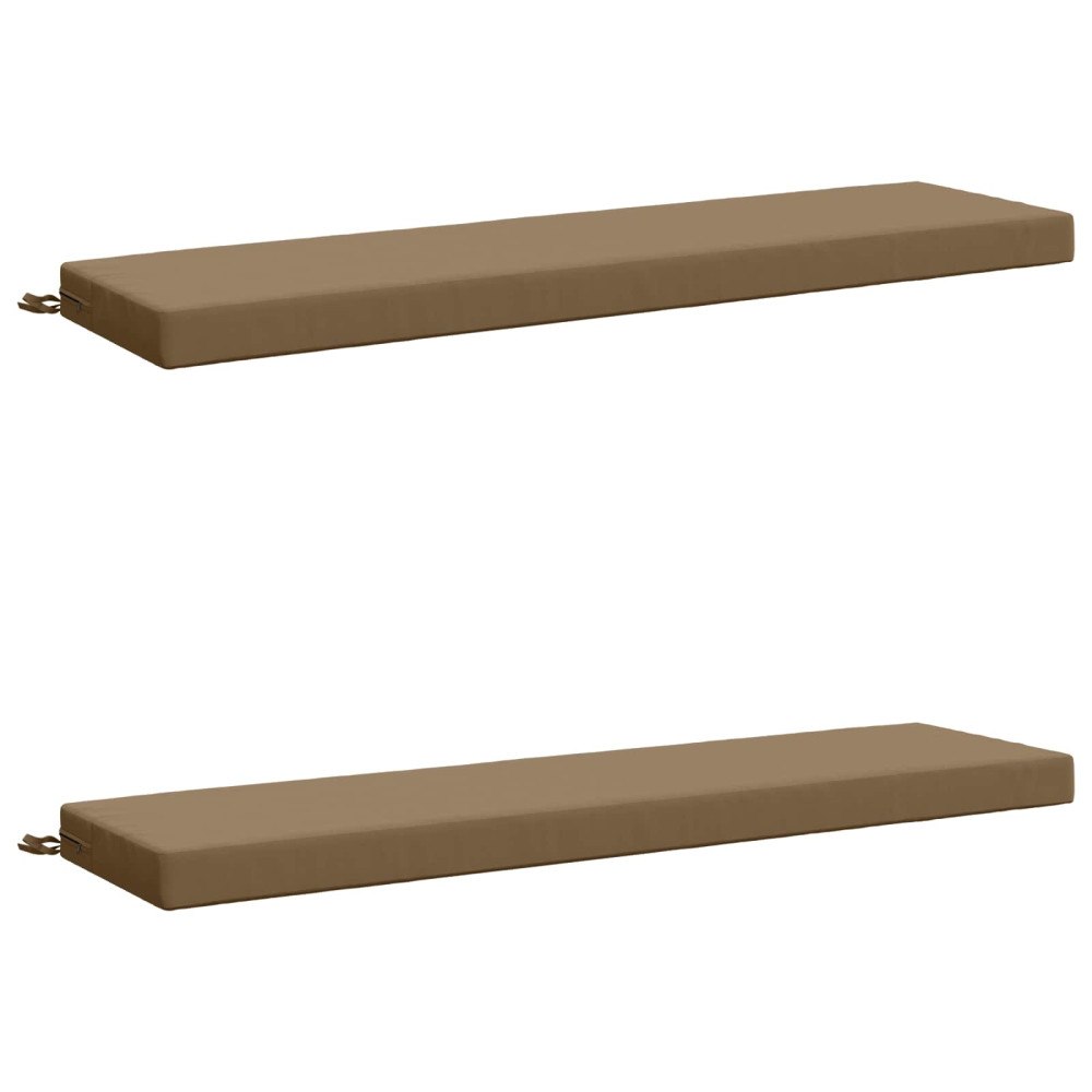vidaXL 2-delade Bänk Kuddar SOEST 2 st 100% Polyester Taupe