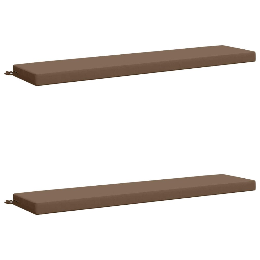 vidaXL 2-delade Bänk Kuddar SOEST 2 st 100% Polyester Taupe