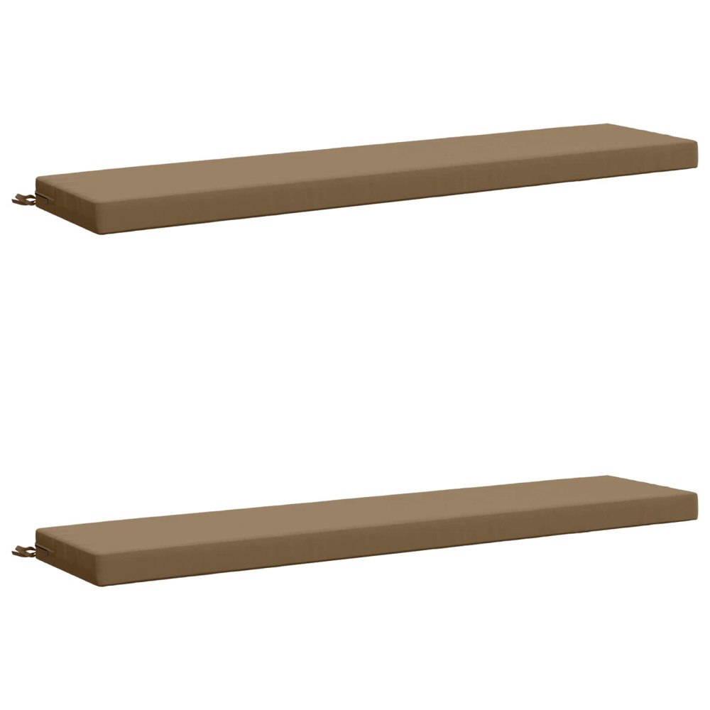 vidaXL 2-delade Bänk Kuddar SOEST 2 st 100% Polyester Taupe