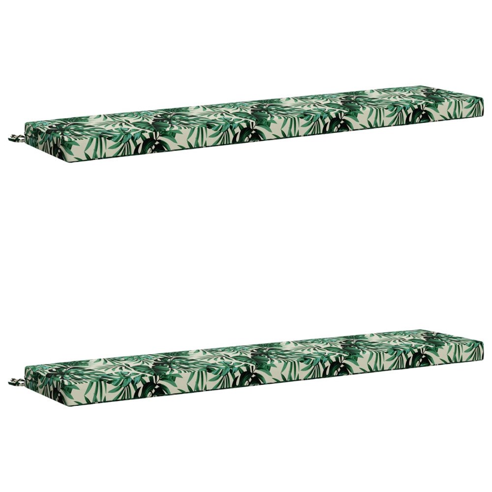 vidaXL 2-delade Bänk Kuddar SOEST 2 st 100% Polyester Bladmönster