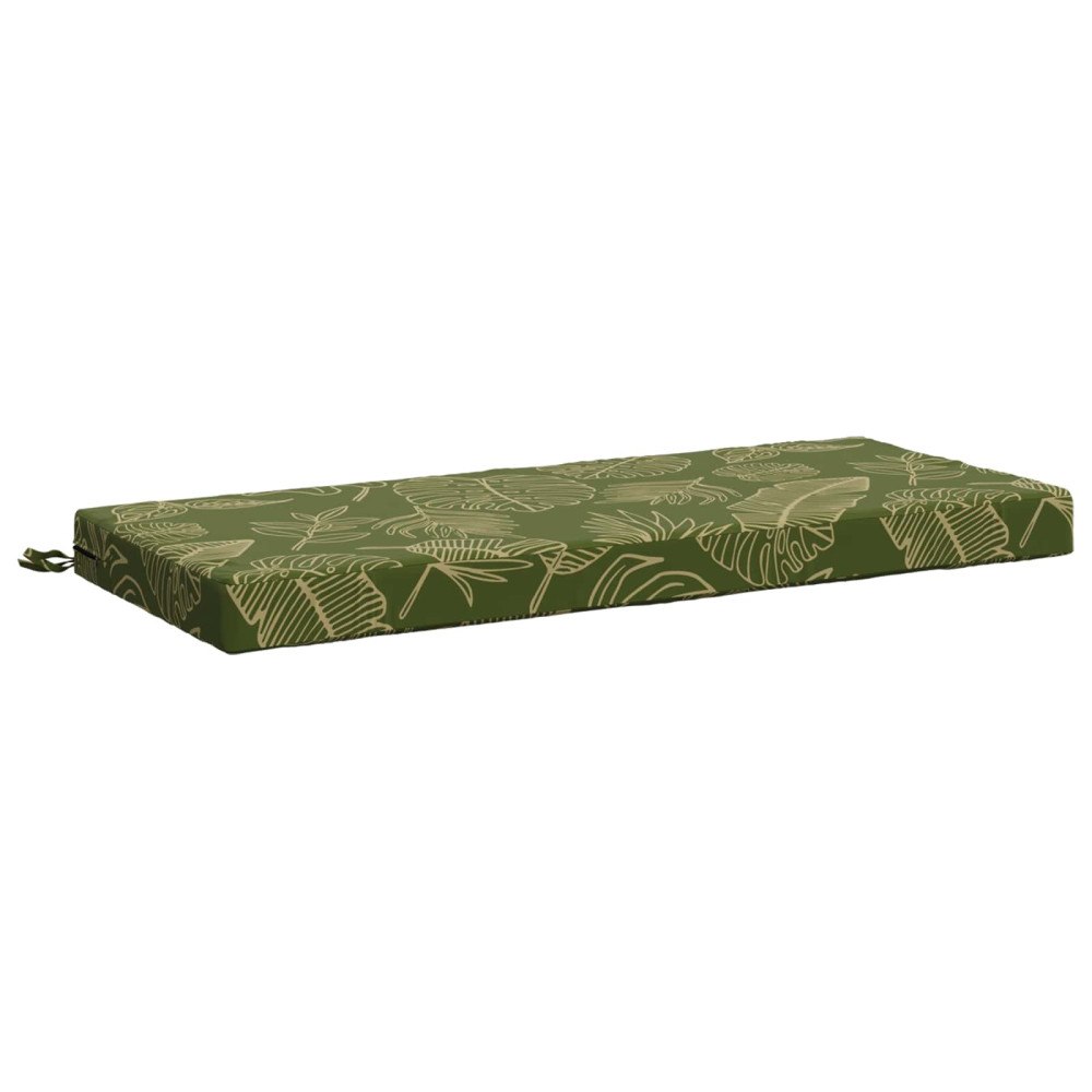 vidaXL Bänk kudde SOEST 100% Polyester Bladdesign 110 x 50 x 8 cm