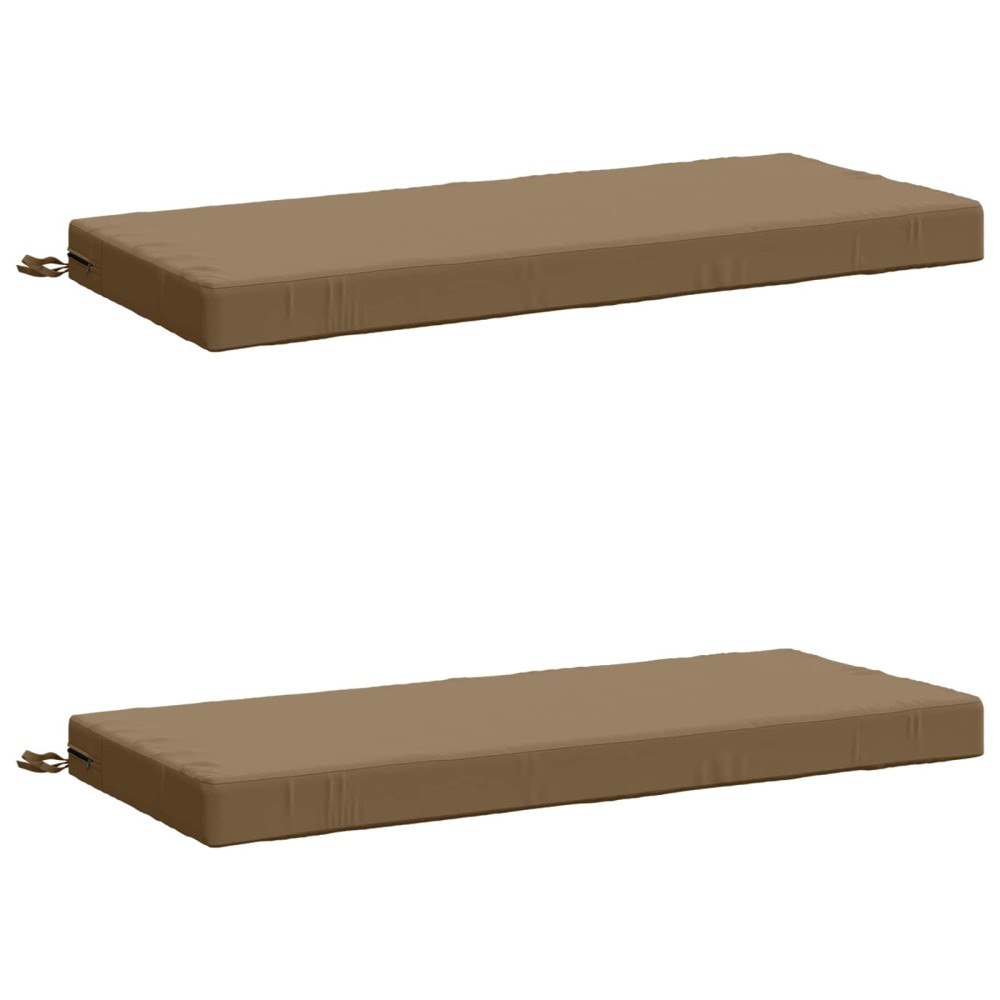 vidaXL 2-delade Bänk Kuddar SOEST 2 st 100% Polyester Taupe