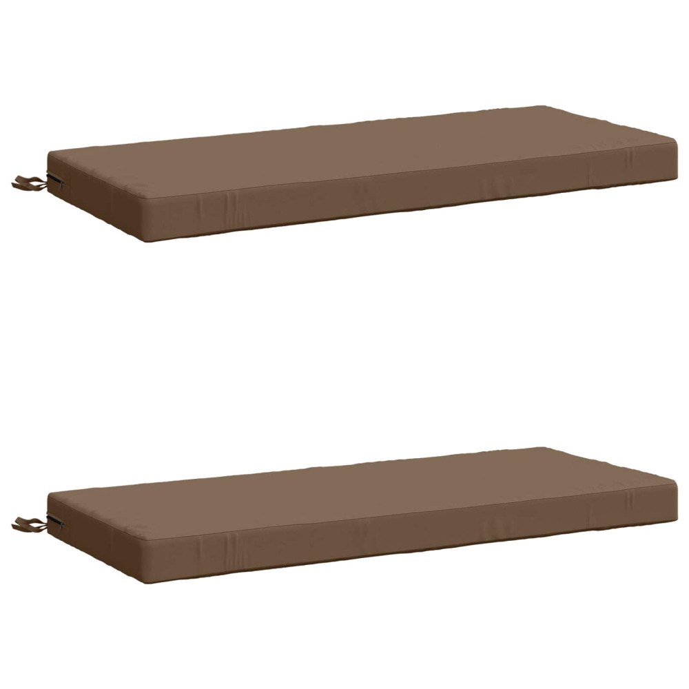 vidaXL 2-delade Bänk Kuddar SOEST 2 st 100% Polyester Taupe