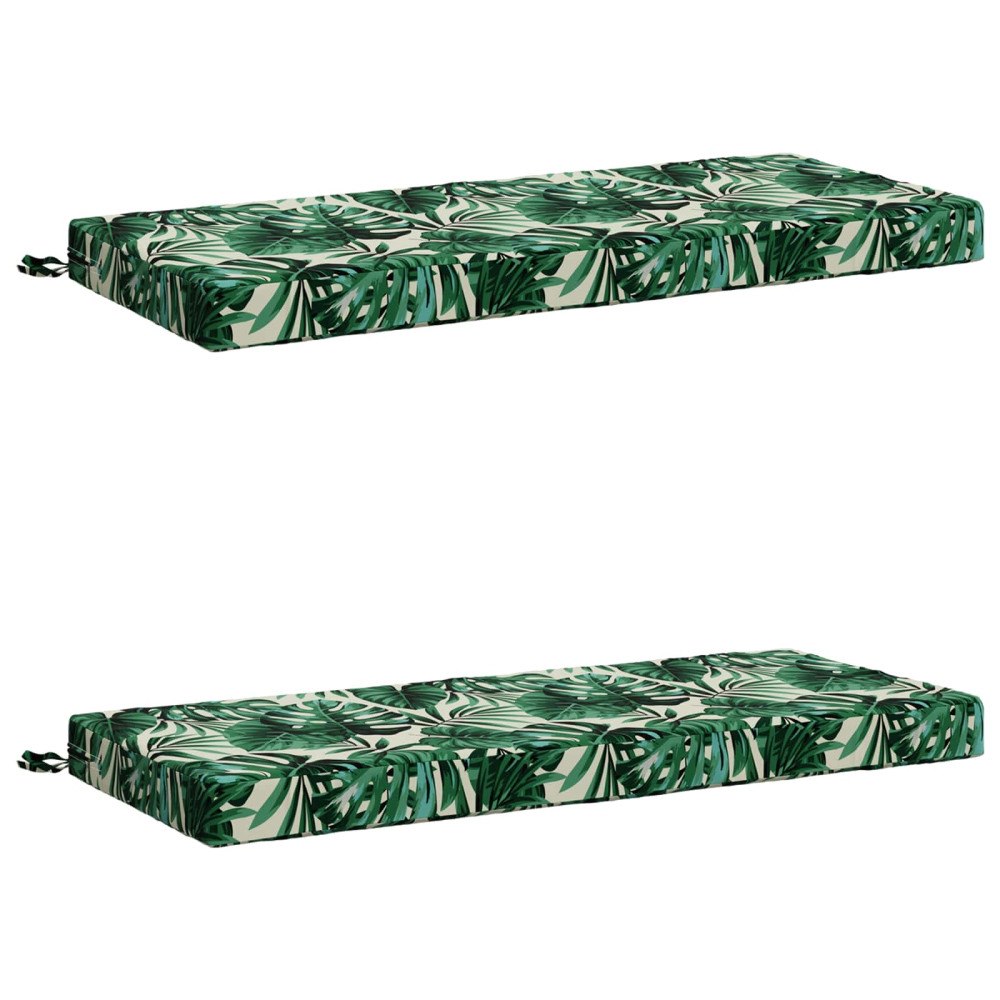 vidaXL 2-delade Bänk Kuddar SOEST 2 st 100% Polyester Bladmönster