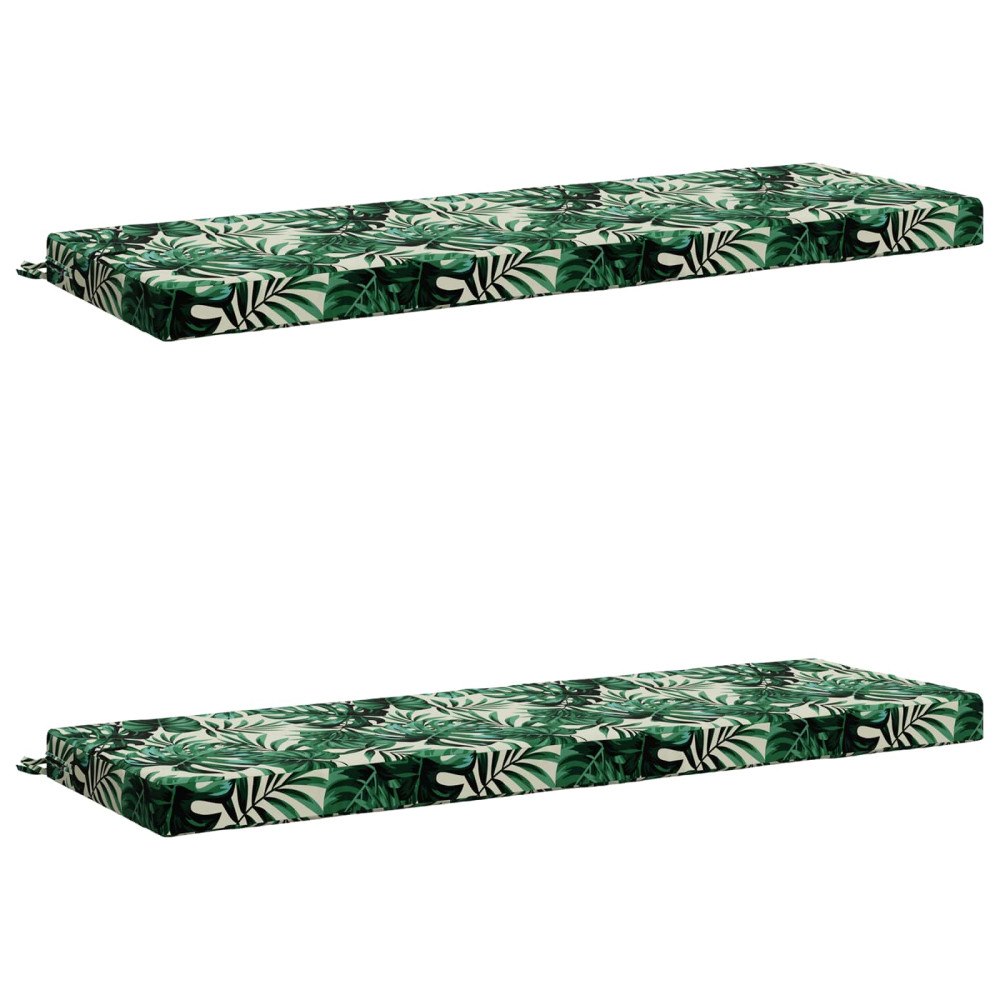 vidaXL 2-delade Bänk Kuddar SOEST 2 st 100% Polyester Bladmönster