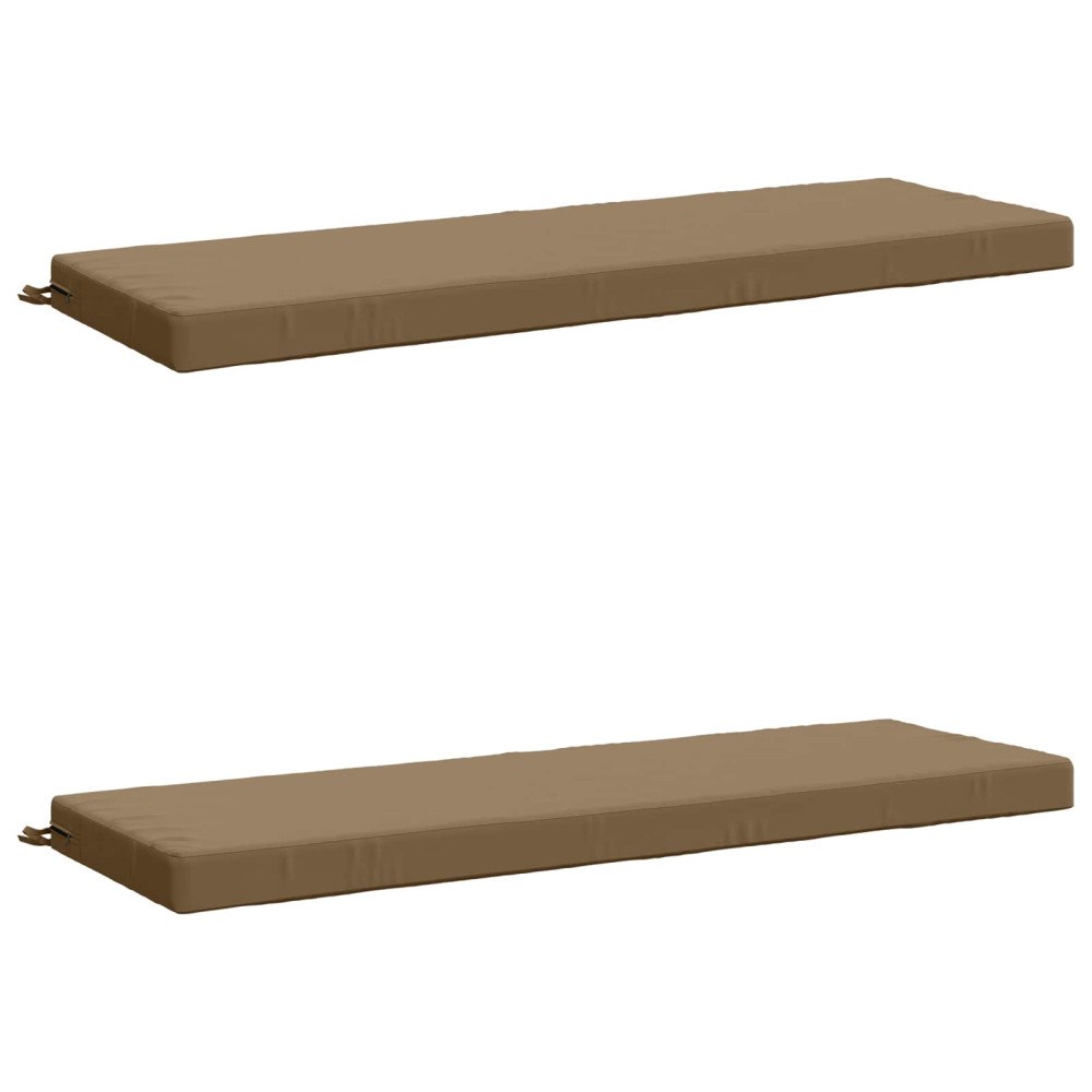 vidaXL 2-delade Bänk Kuddar SOEST 2 st 100% Polyester Taupe
