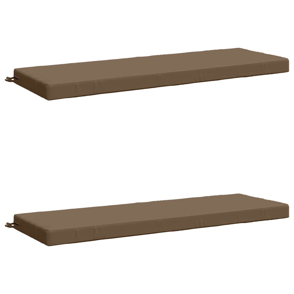 vidaXL 2-delade Bänk Kuddar SOEST 2 st 100% Polyester Taupe