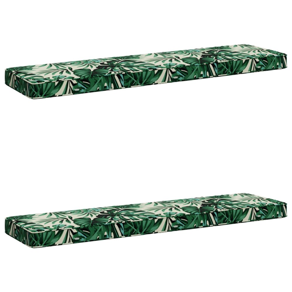 vidaXL 2-delade Bänk Kuddar VUGHT 2 st 100% Polyester Bladmönster