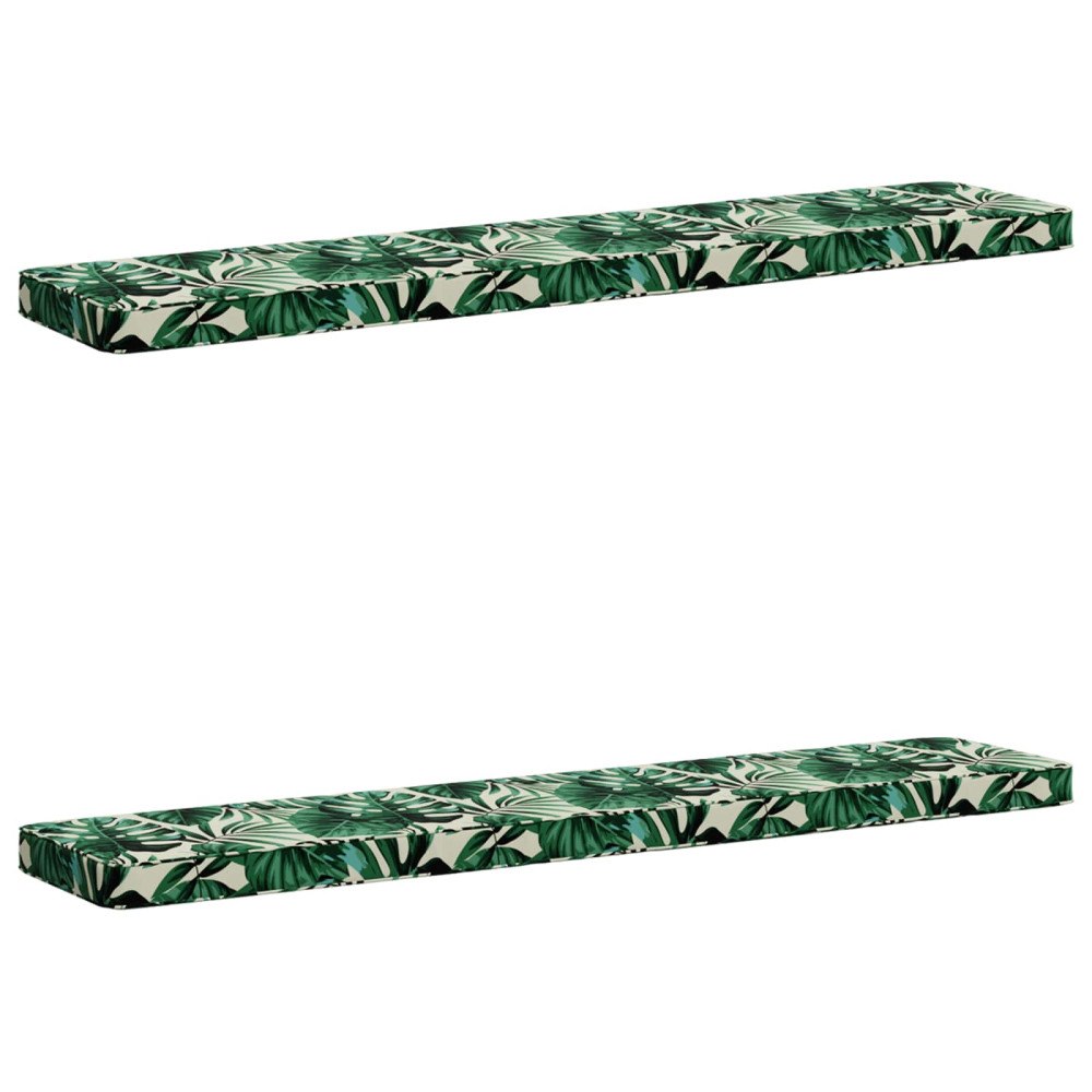 vidaXL 2-delade Bänk Kuddar VUGHT 2 st 100% Polyester Bladmönster