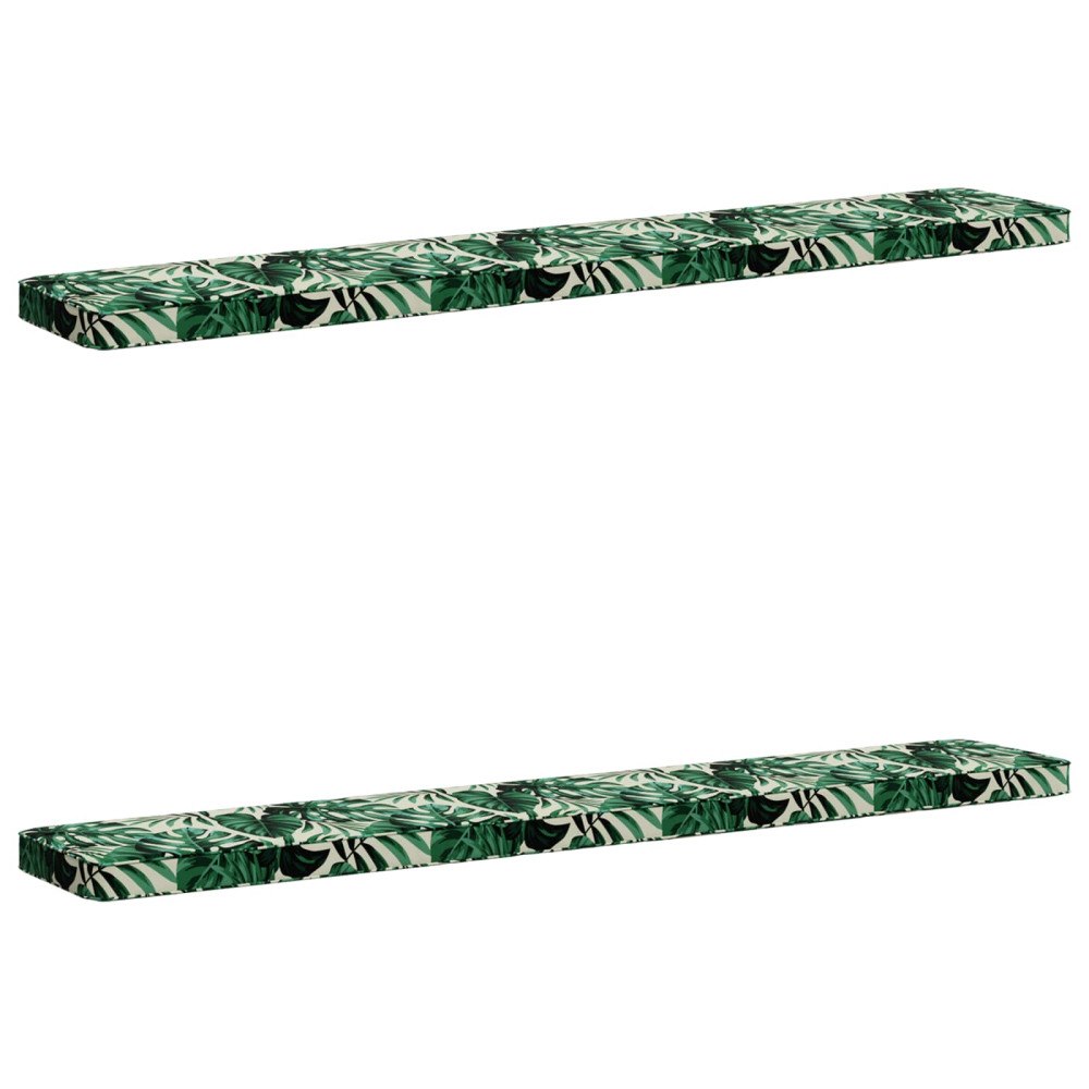 vidaXL 2-delade Bänk Kuddar VUGHT 2 st 100% Polyester Bladmönster