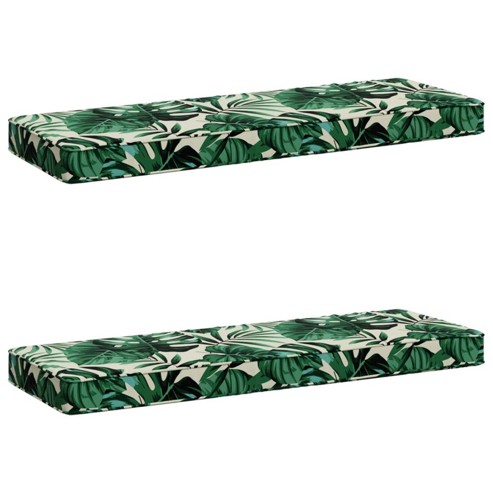 vidaXL 2-delade Bänk Kuddar VUGHT 2 st 100% Polyester Bladmönster