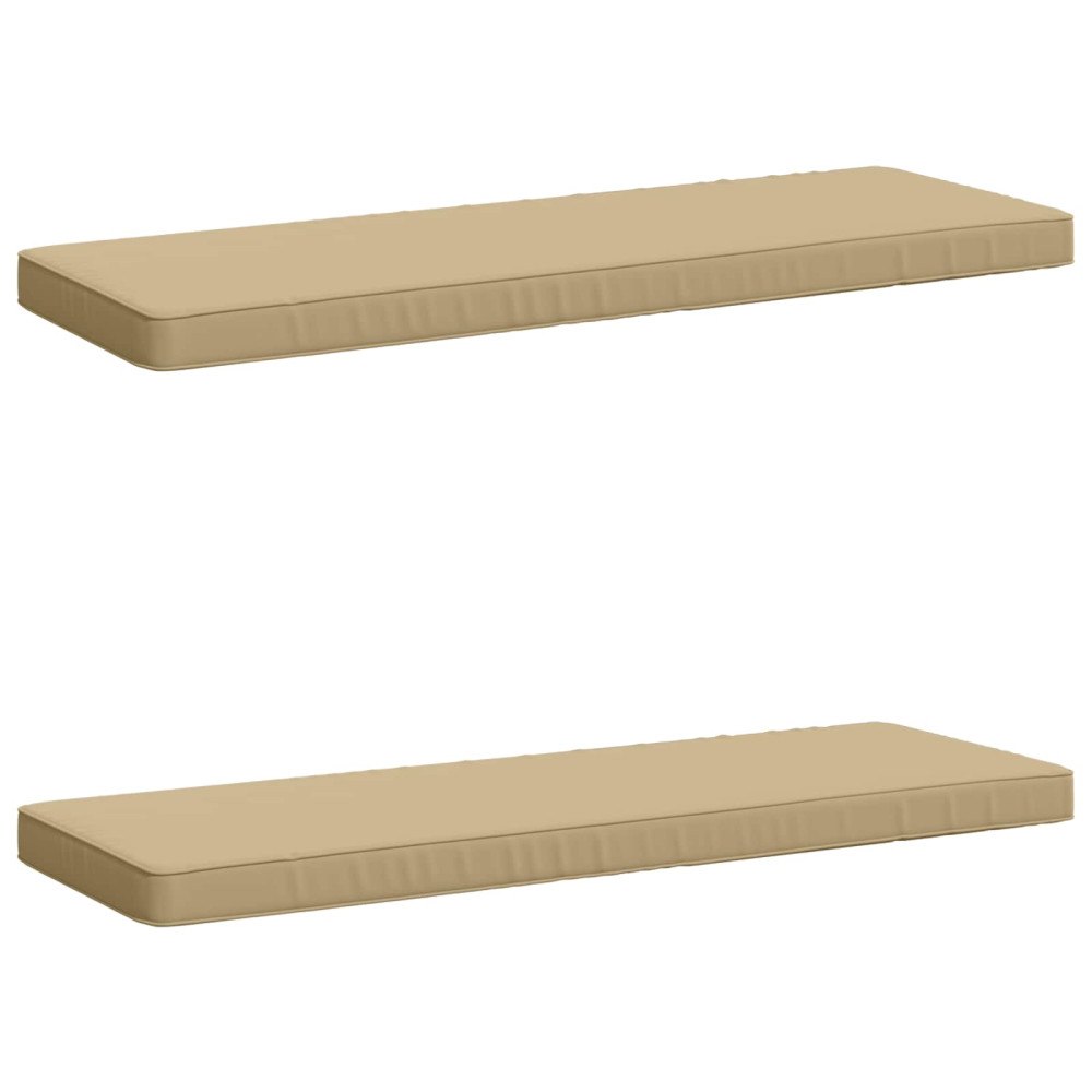 vidaXL 2-delade Bänk Kuddar VUGHT 2 st 100% Polyester Beige