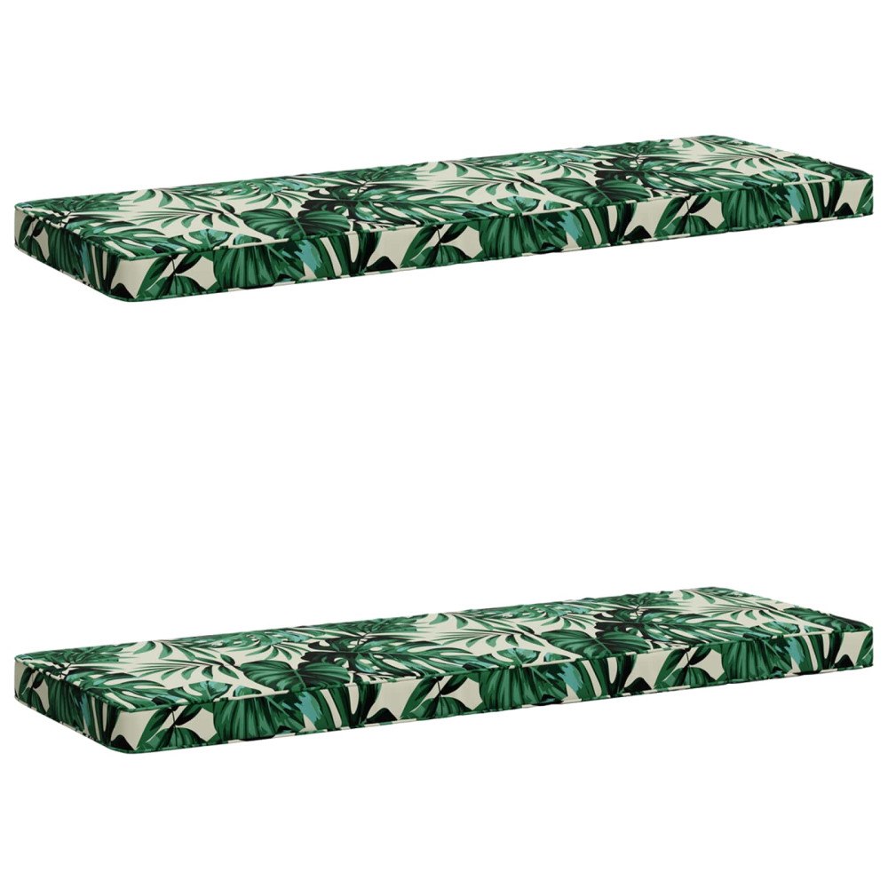 vidaXL 2-delade Bänk Kuddar VUGHT 2 st 100% Polyester Bladmönster