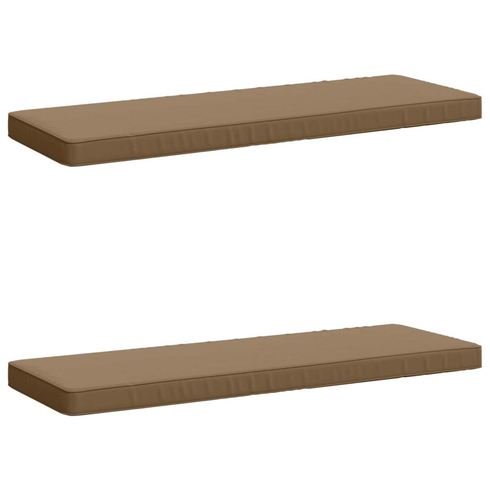 vidaXL 2-delade Bänk Kuddar VUGHT 2 st 100% Polyester Taupe