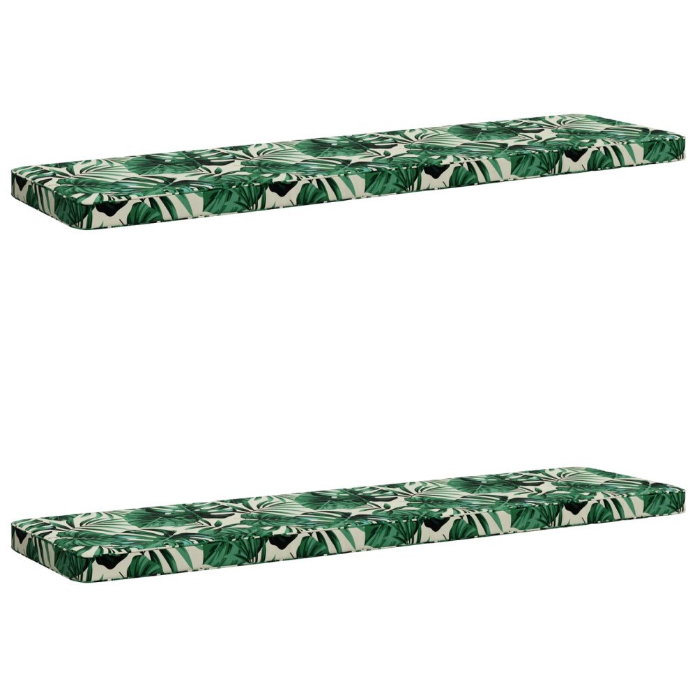 vidaXL 2-delade Bänk Kuddar VUGHT 2 st 100% Polyester Bladmönster