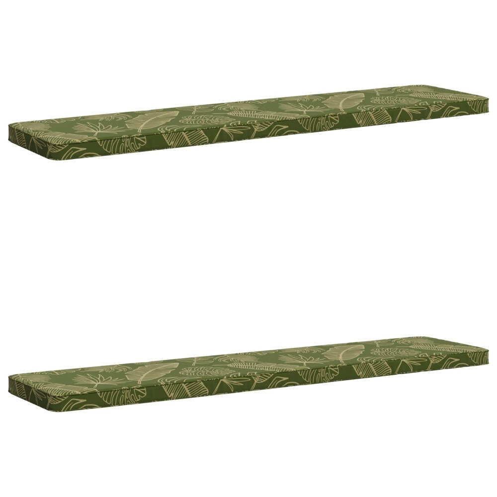 vidaXL 2-delade Bänk Kuddar VUGHT 2 st 100% Polyester Bladdesign