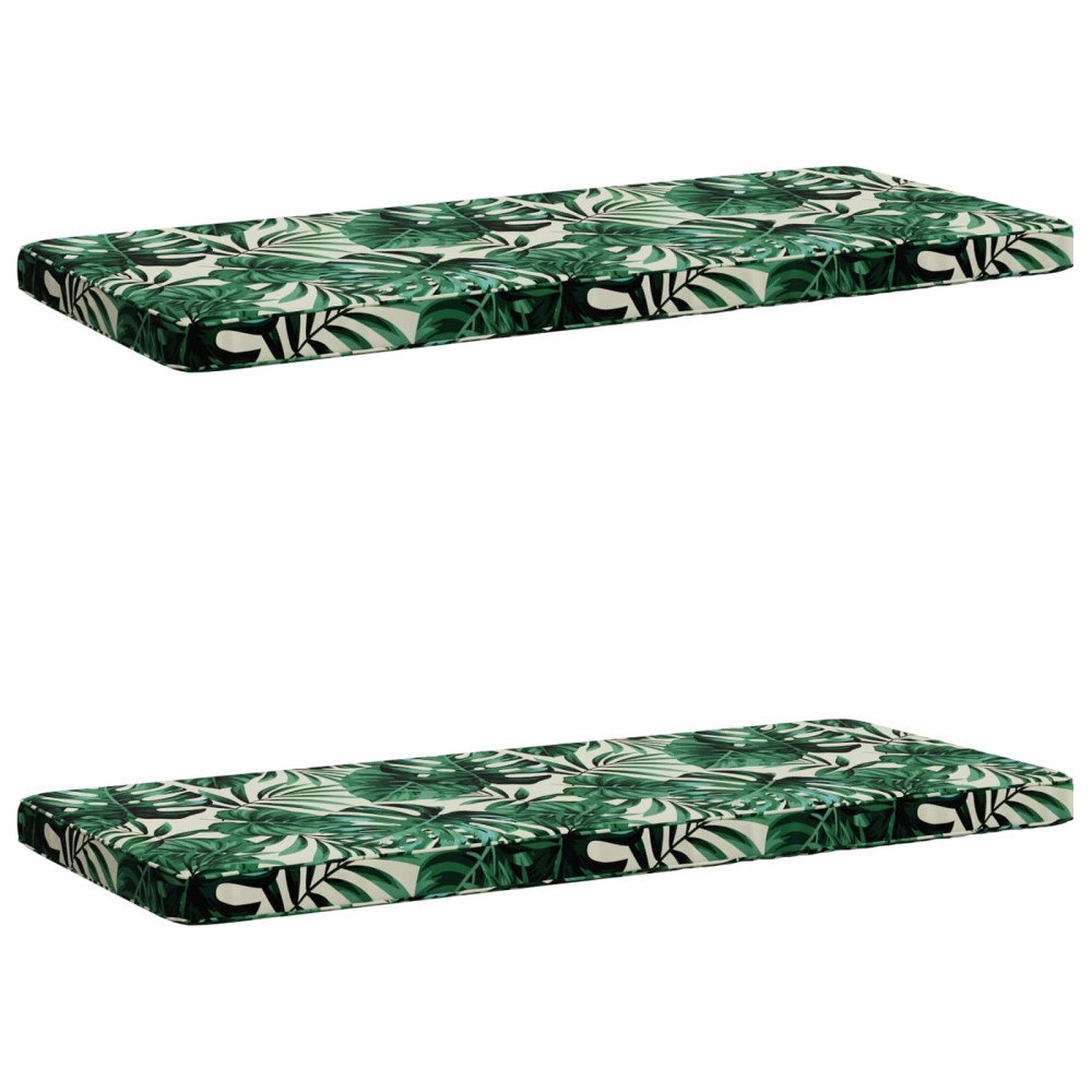 vidaXL 2-delade Bänk Kuddar VUGHT 2 st 100% Polyester Bladmönster