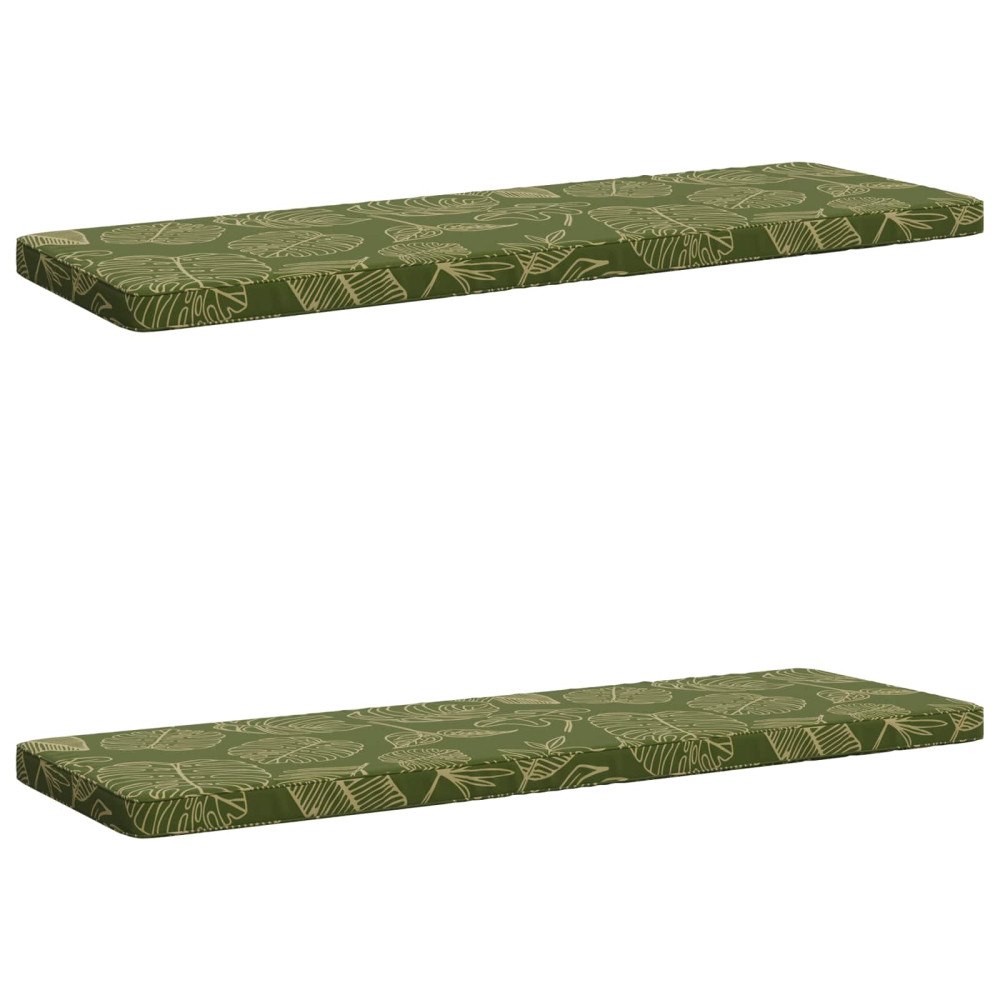 vidaXL 2-delade Bänk Kuddar VUGHT 2 st 100% Polyester Bladdesign