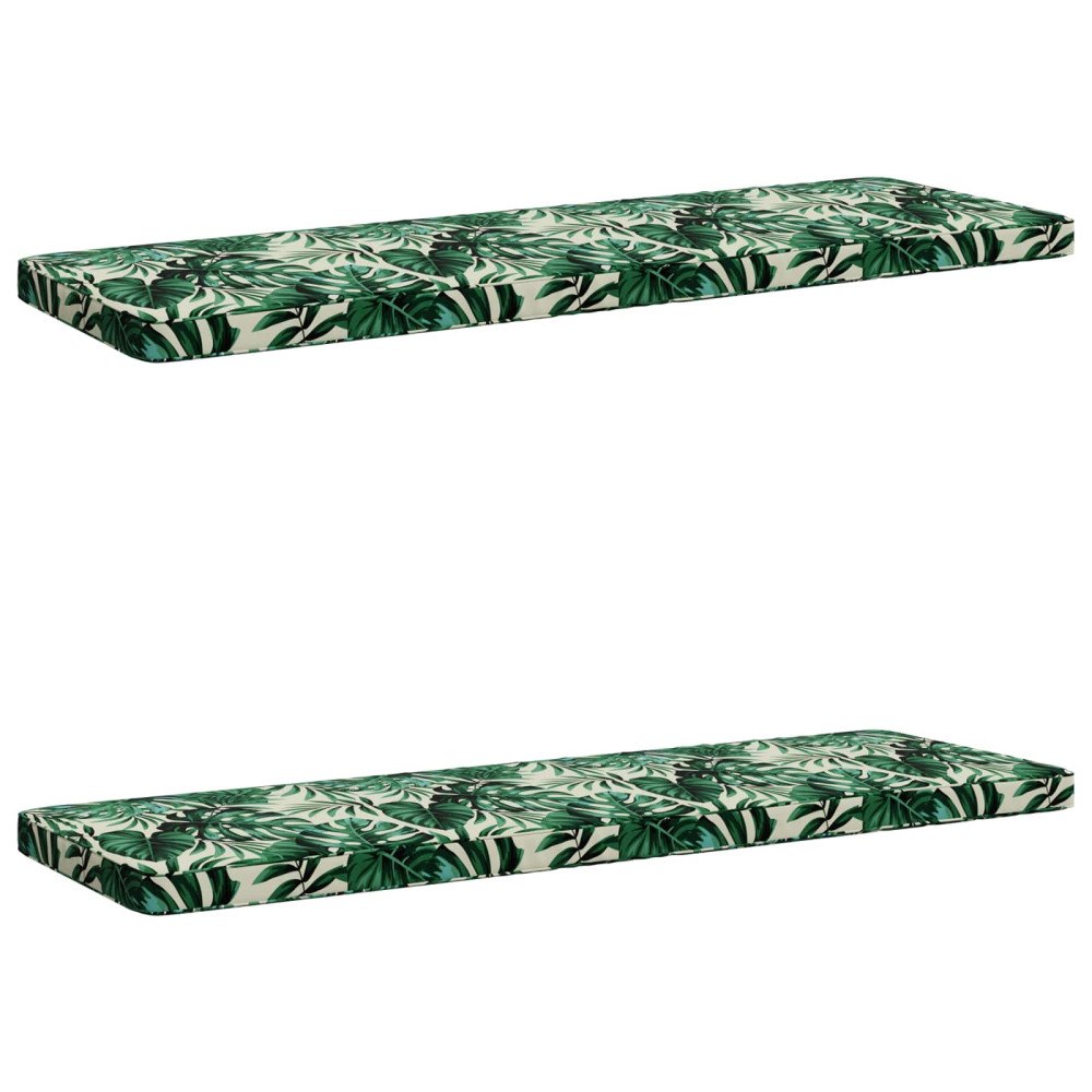 vidaXL 2-delade Bänk Kuddar VUGHT 2 st 100% Polyester Bladmönster