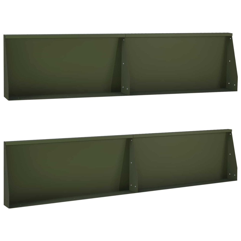 vidaXL Stödvägg 4 st 100 x 12 x 30 cm Stål Olivgrön