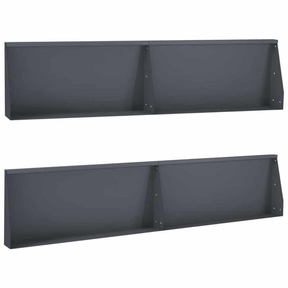 vidaXL Stödvägg 4 st 100 x 12 x 50 cm Stål Antracit
