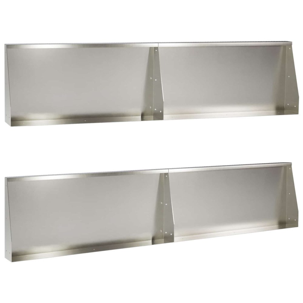 vidaXL Stödvägg 4 st 100 x 12 x 50 cm Rostfritt stål Silver