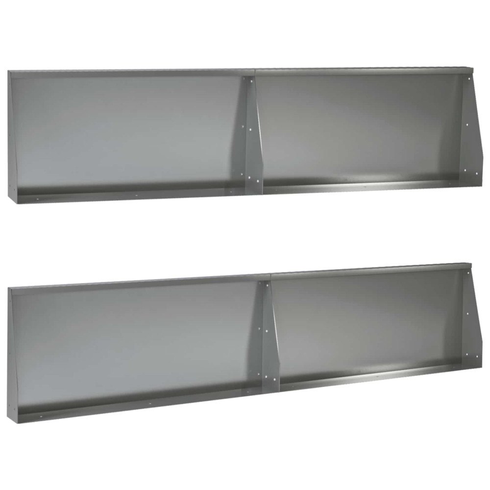 vidaXL Stödvägg 4 st 100 x 12 x 50 cm Galvaniserat stål Silver