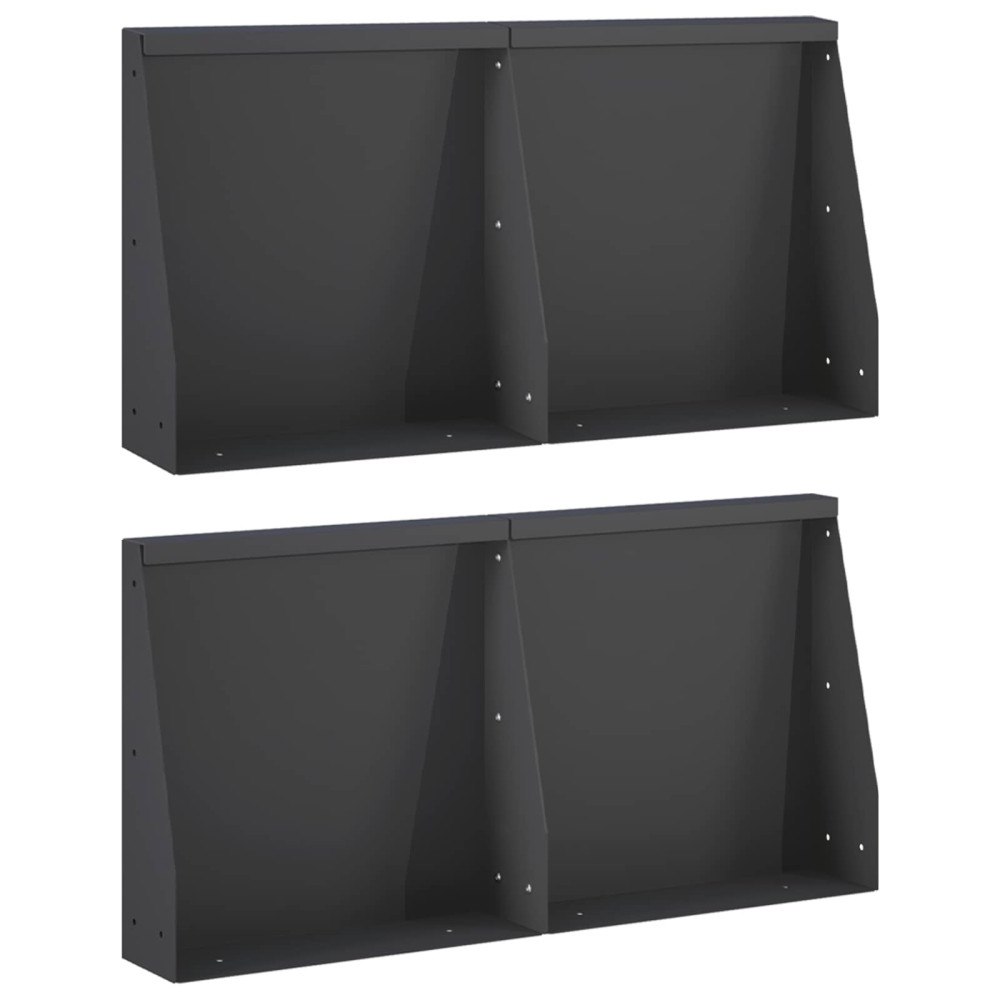 vidaXL Stödvägg 4 st 40 x 12 x 50 cm Stål Svart