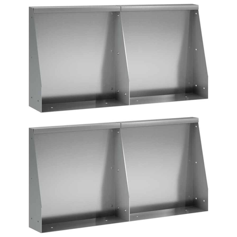 vidaXL Stödvägg 4 st 40 x 12 x 50 cm Galvaniserat stål Silver