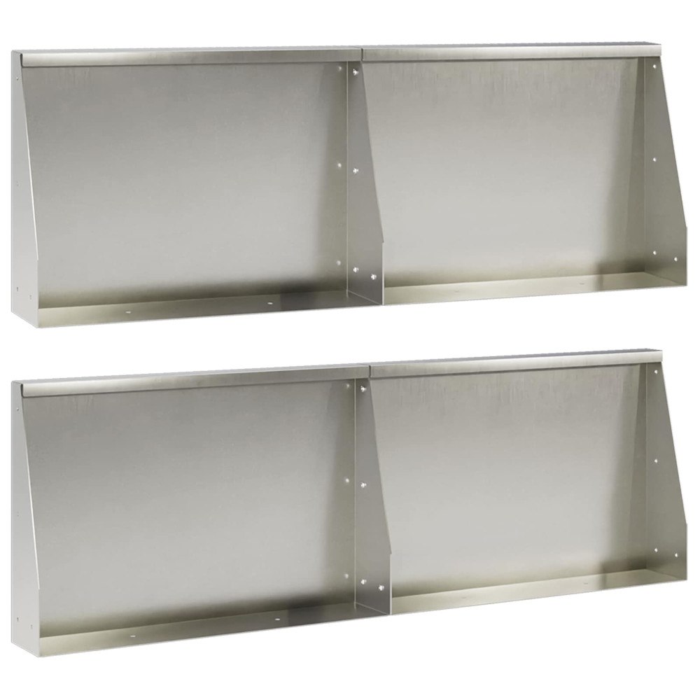 vidaXL Stödvägg 4 st 60 x 12 x 40 cm Rostfritt stål Silver
