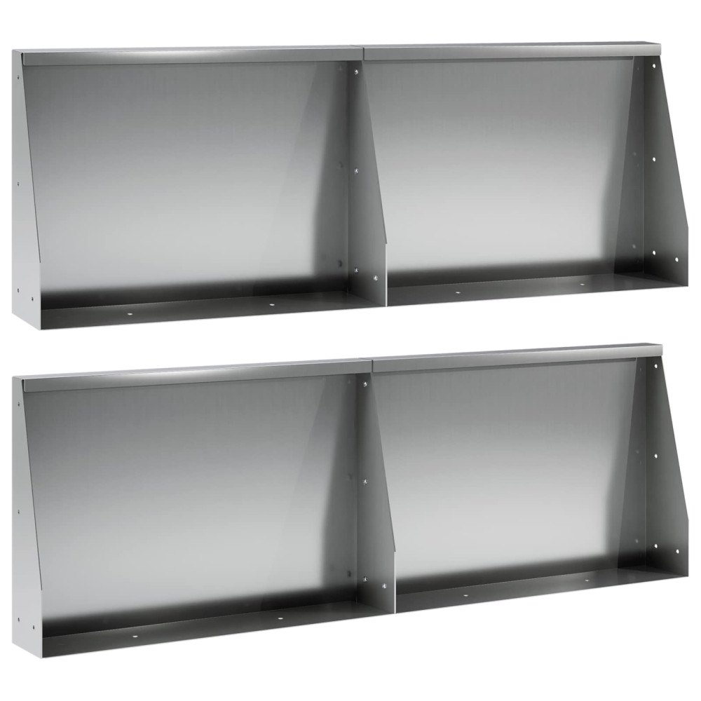 vidaXL Stödvägg 4 st 60 x 12 x 40 cm Galvaniserat stål Silver