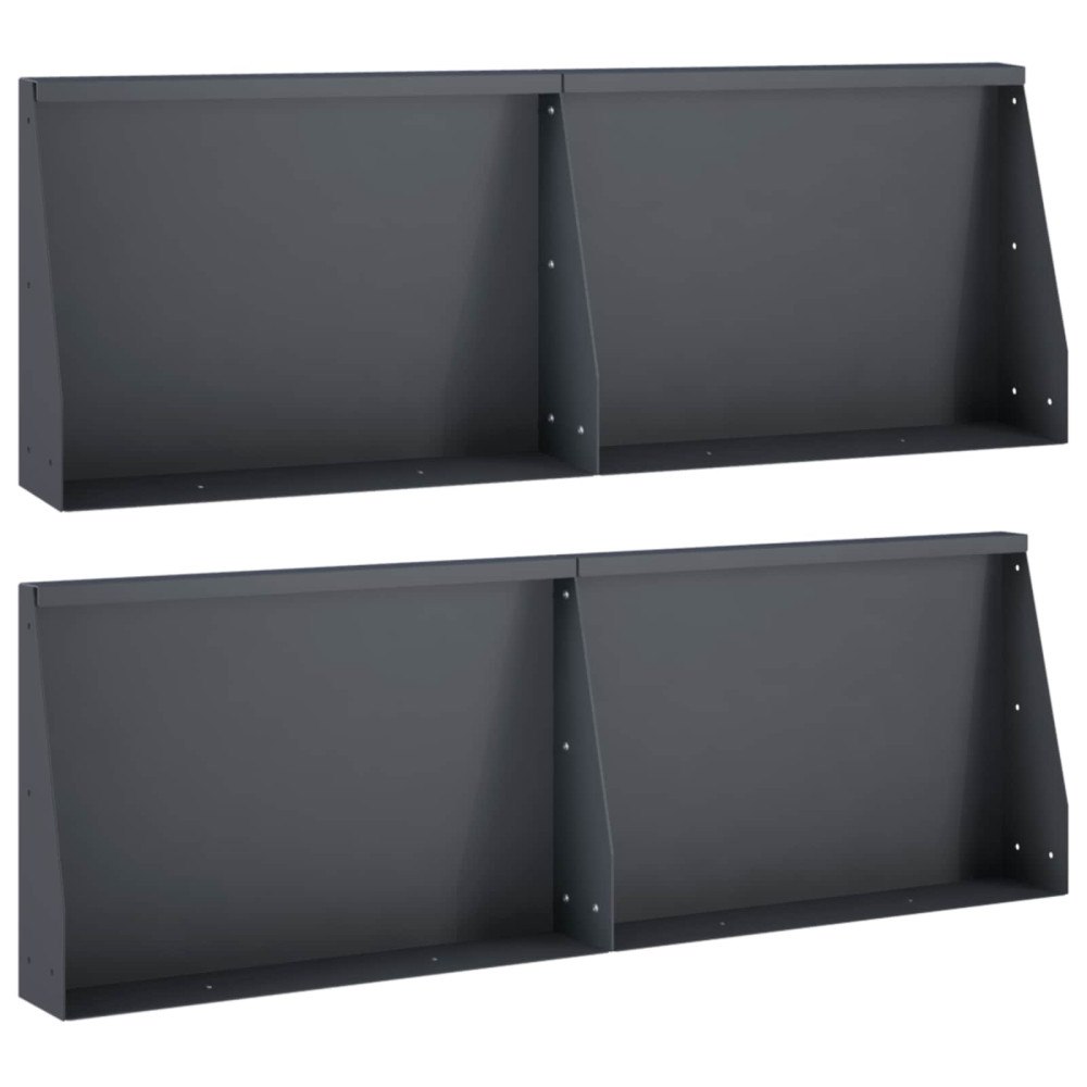 vidaXL Stödvägg 4 st 60 x 12 x 50 cm Stål Antracit