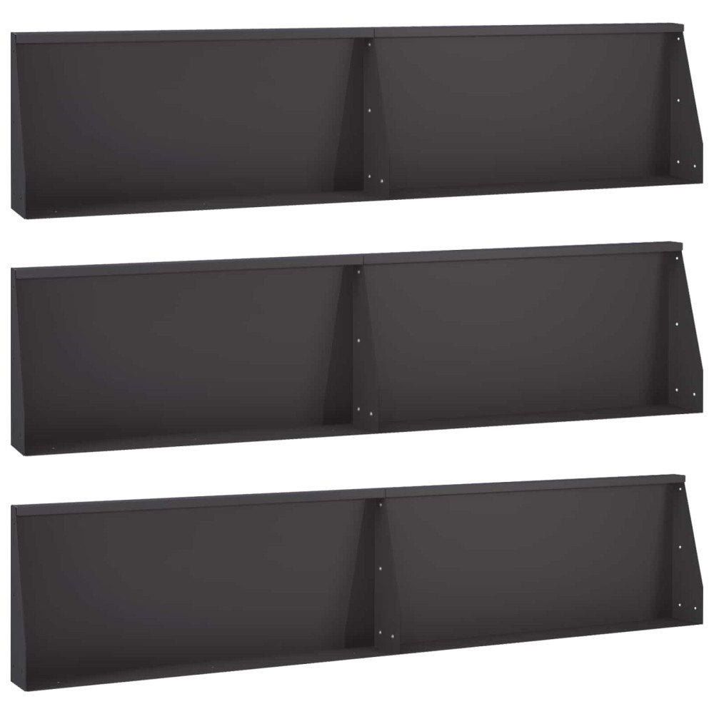 vidaXL Stödvägg 6 st 100 x 12 x 30 cm Stål Svart
