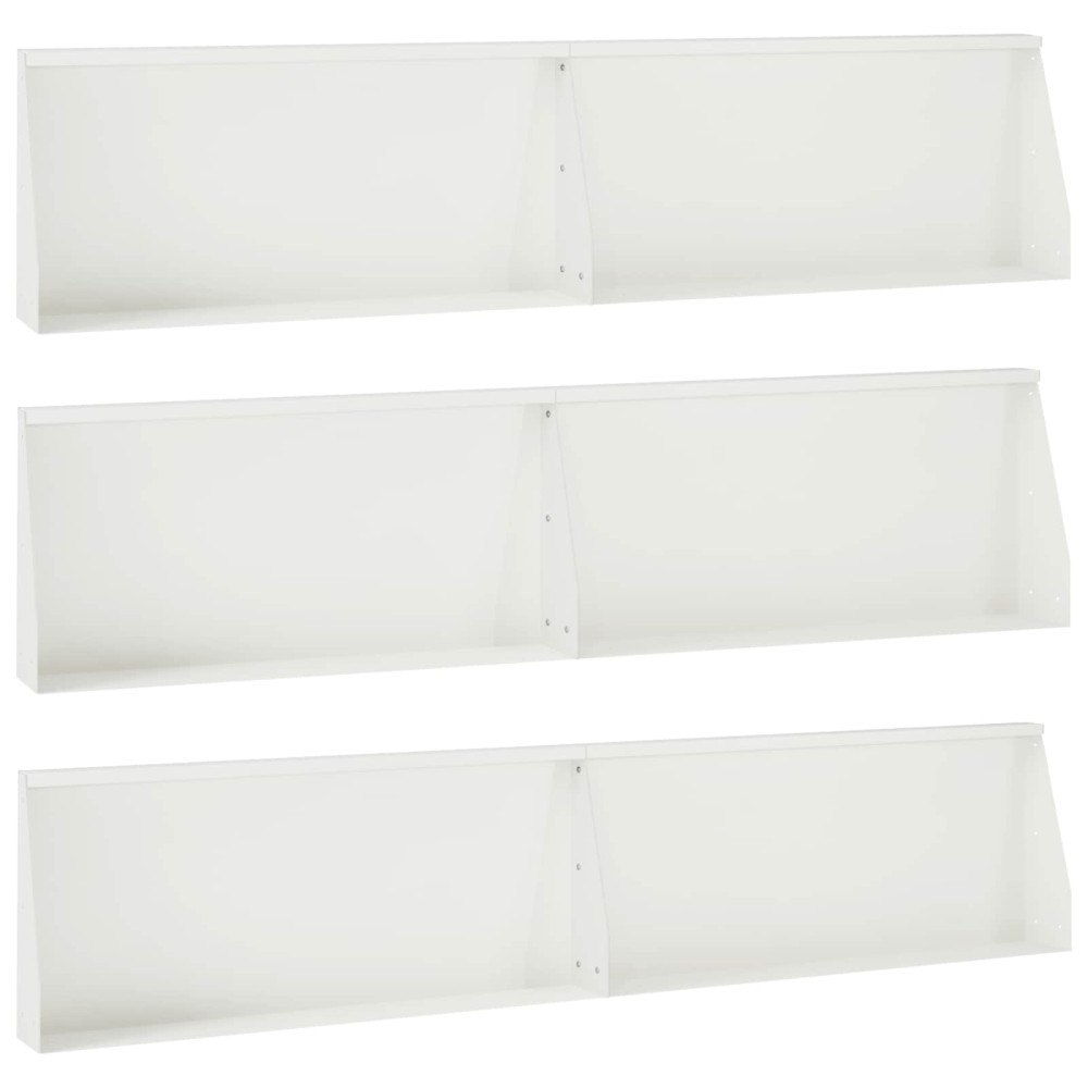 vidaXL Stödvägg 6 st 100 x 12 x 30 cm Stål Vit