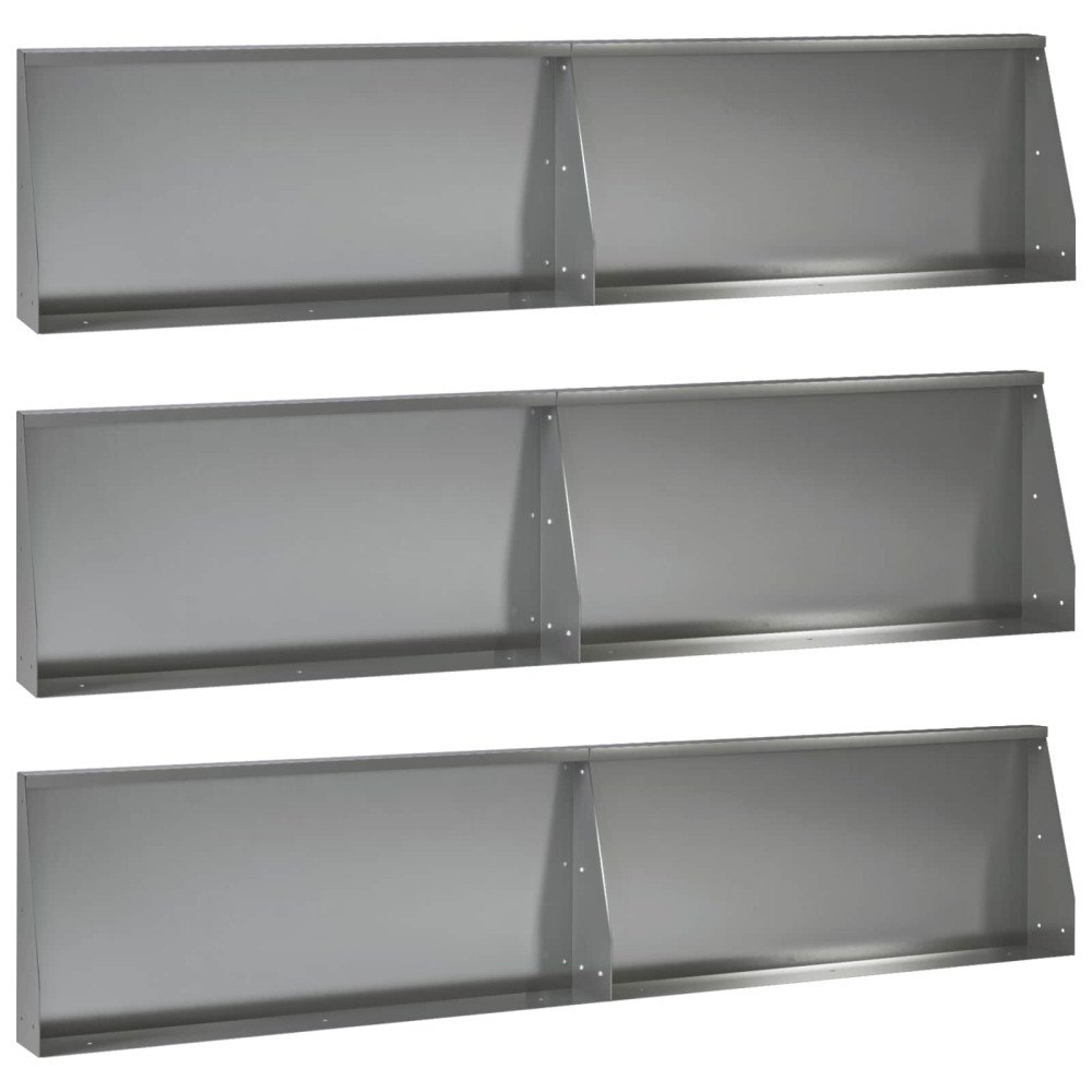 vidaXL Stödvägg 6 st 100 x 12 x 50 cm Galvaniserat stål Silver