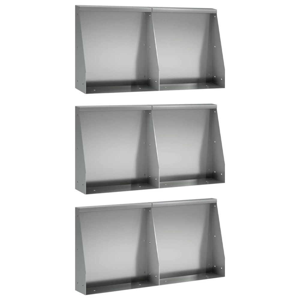 vidaXL Stödvägg 6 st 40 x 12 x 40 cm Galvaniserat stål Silver