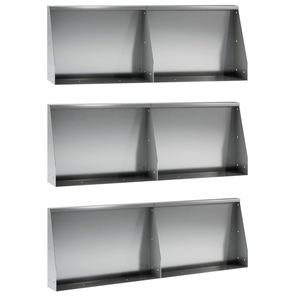 vidaXL Stödvägg 6 st 60 x 12 x 30 cm Galvaniserat stål Silver