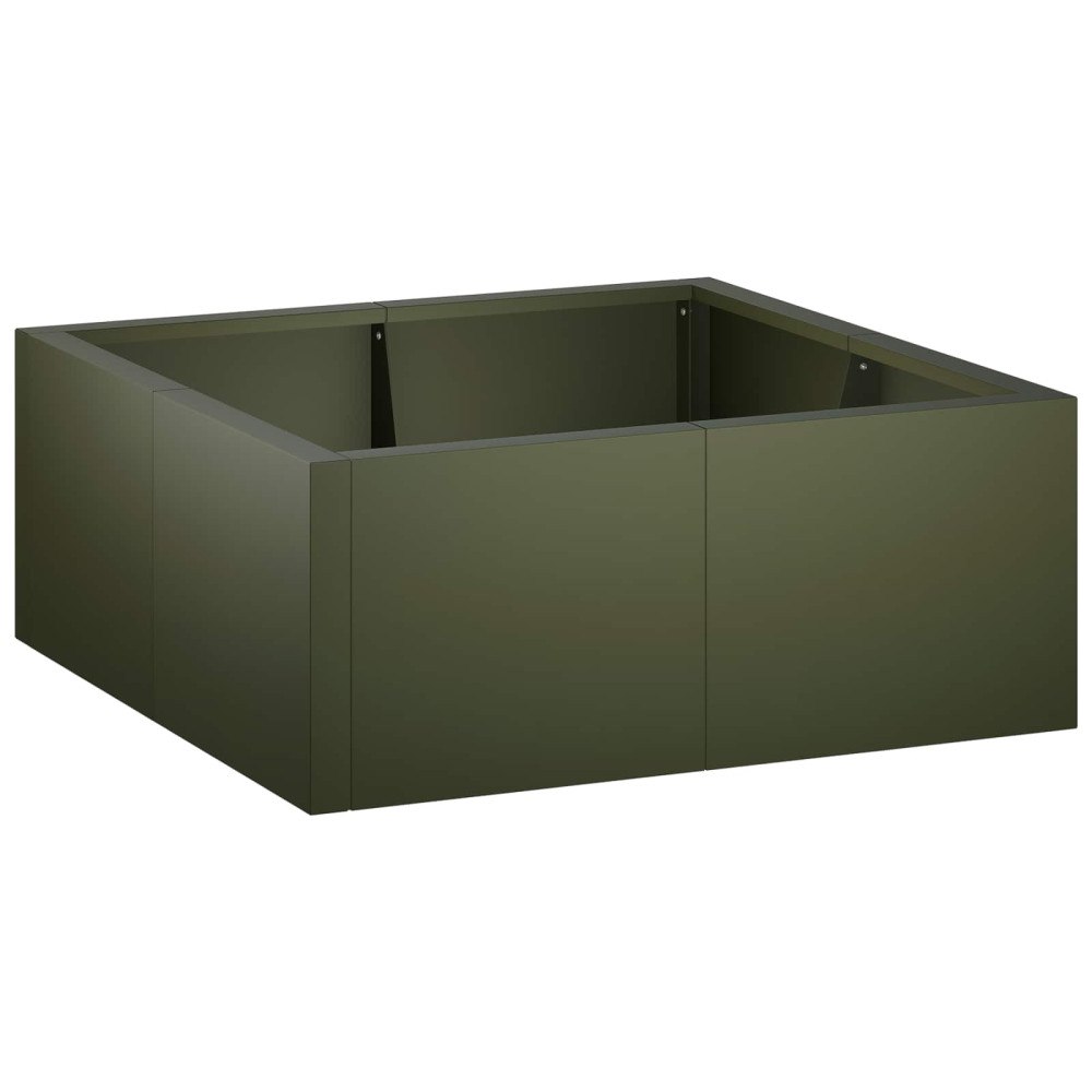 vidaXL Stödvägg 4 st 100 x 100 x 40 cm Stål Olivgrön