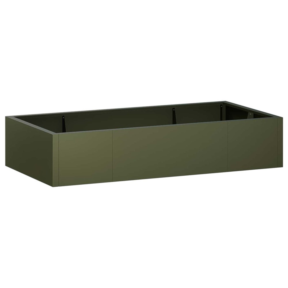 vidaXL Stödvägg 6 st 200 x 100 x 50 cm Stål Olivgrön