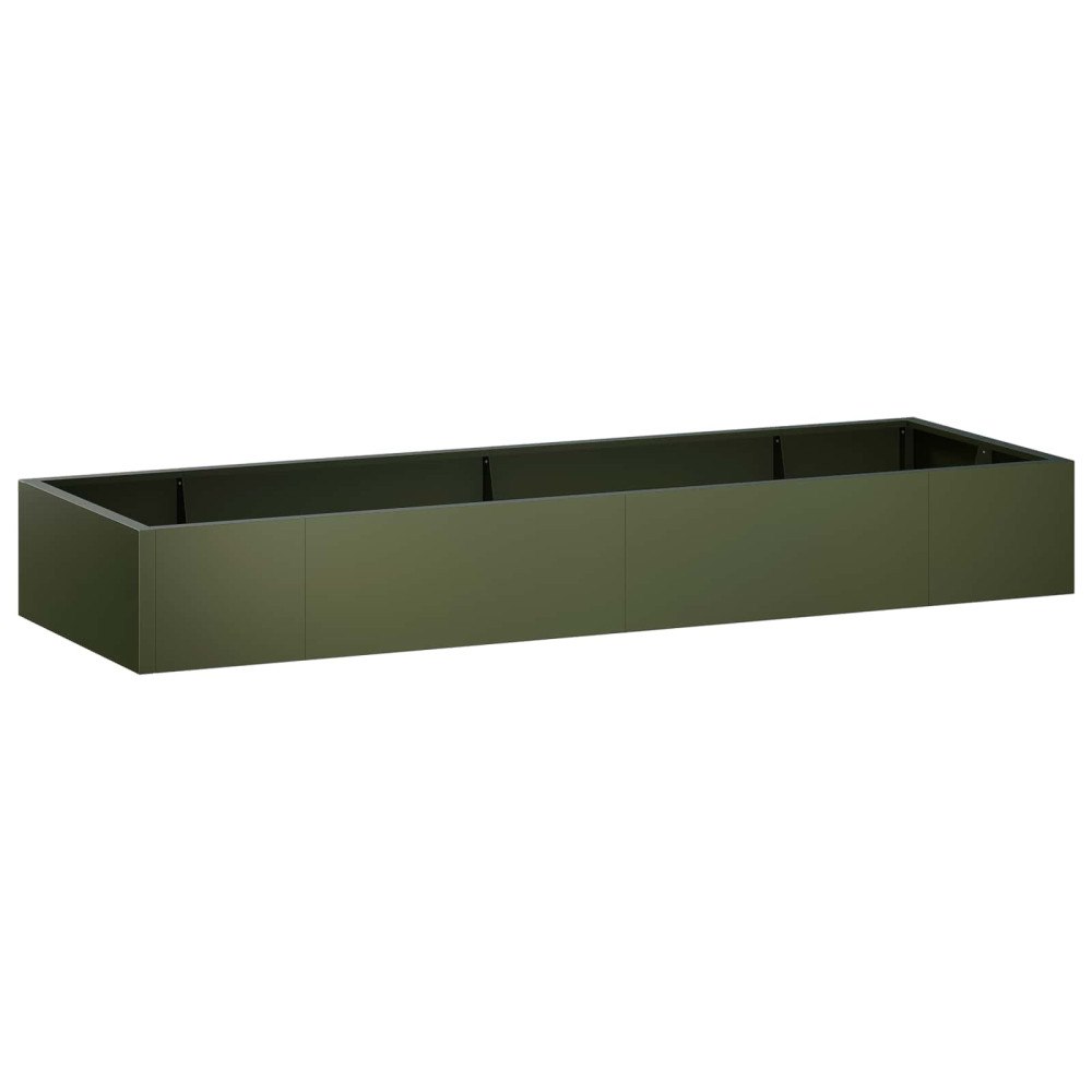 vidaXL Stödvägg 8 st 300 x 100 x 30 cm Stål Olivgrön