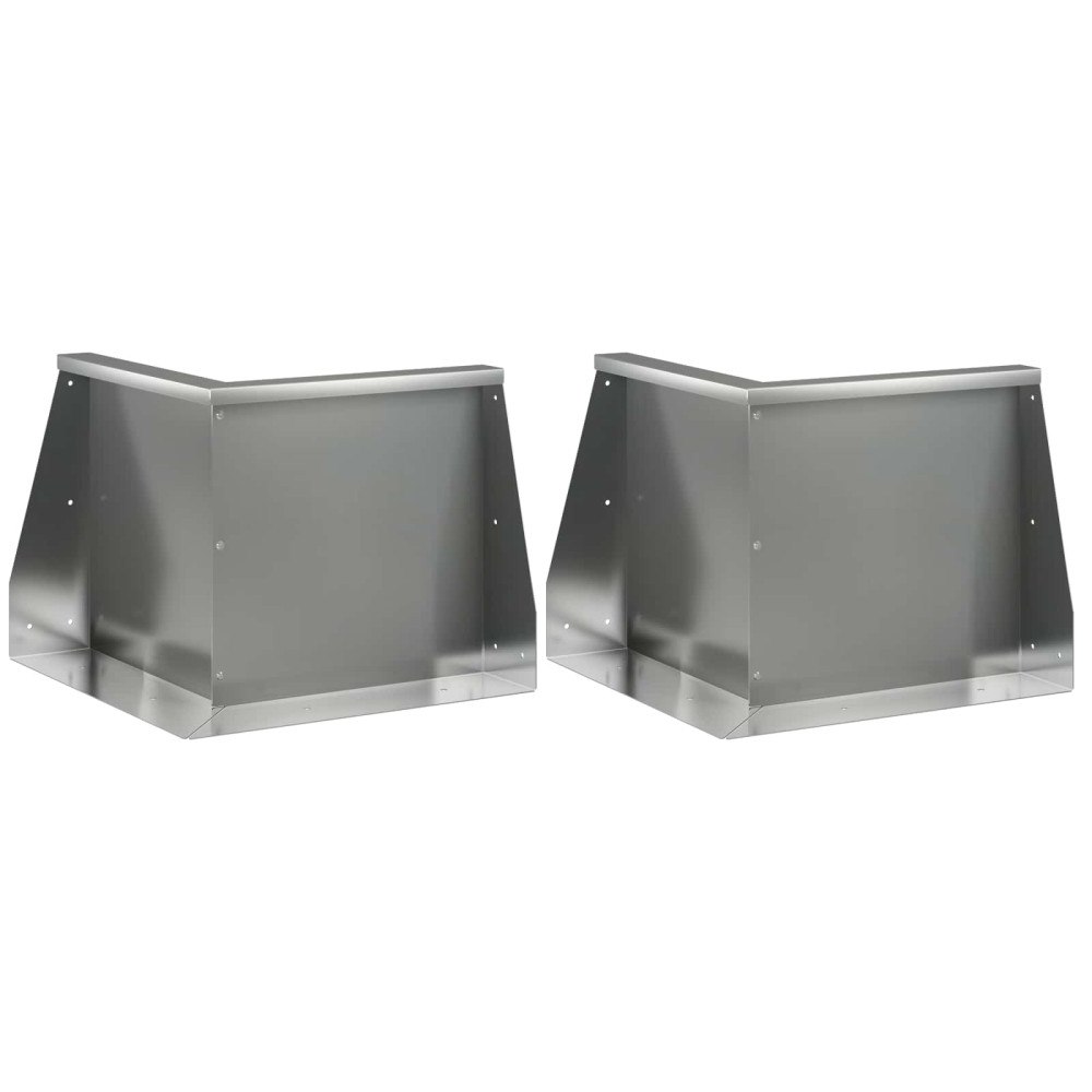 vidaXL Stödvägg 2 st 50 x 50 x 40 cm Galvaniserat stål Silver