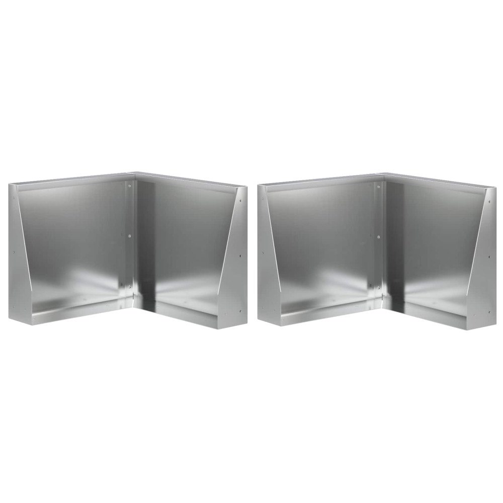 vidaXL Stödvägg 2 st 50 x 50 x 30 cm Galvaniserat stål Silver