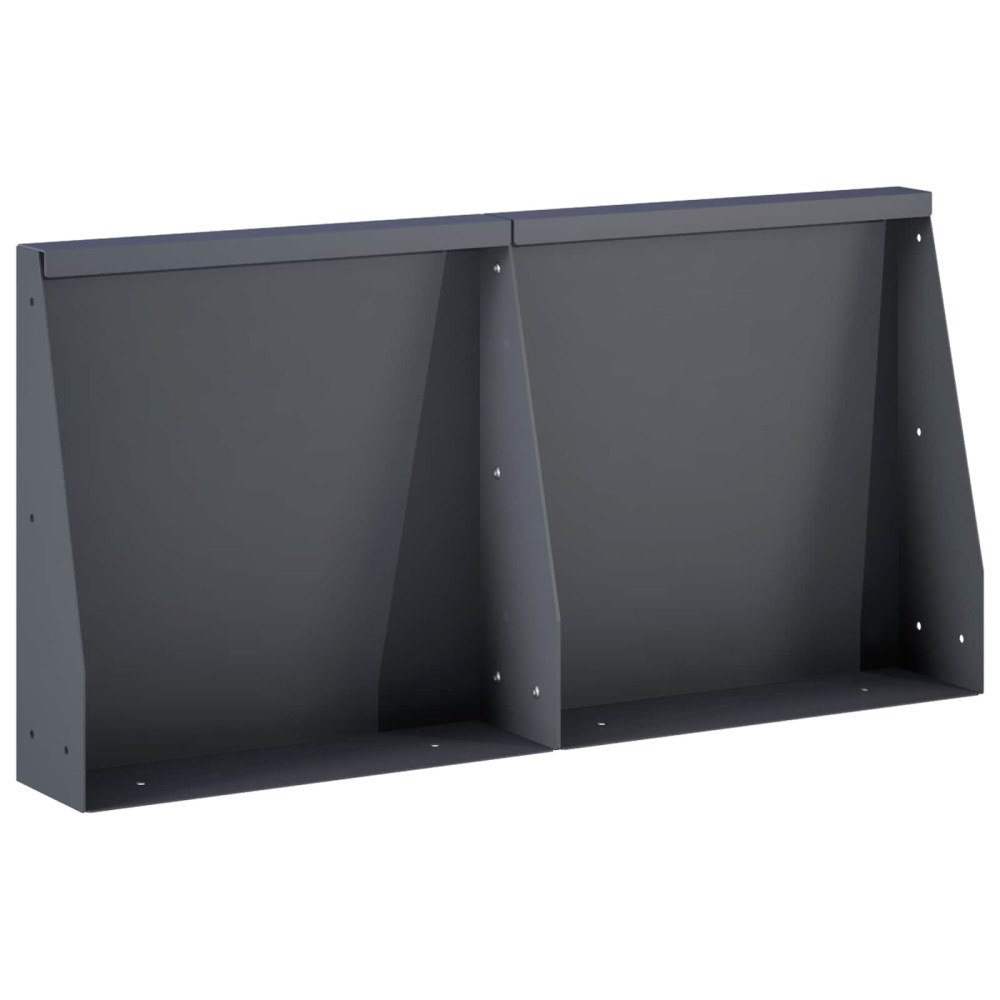 vidaXL Stödvägg 2 st 40 x 12 x 30 cm Stål Antracit
