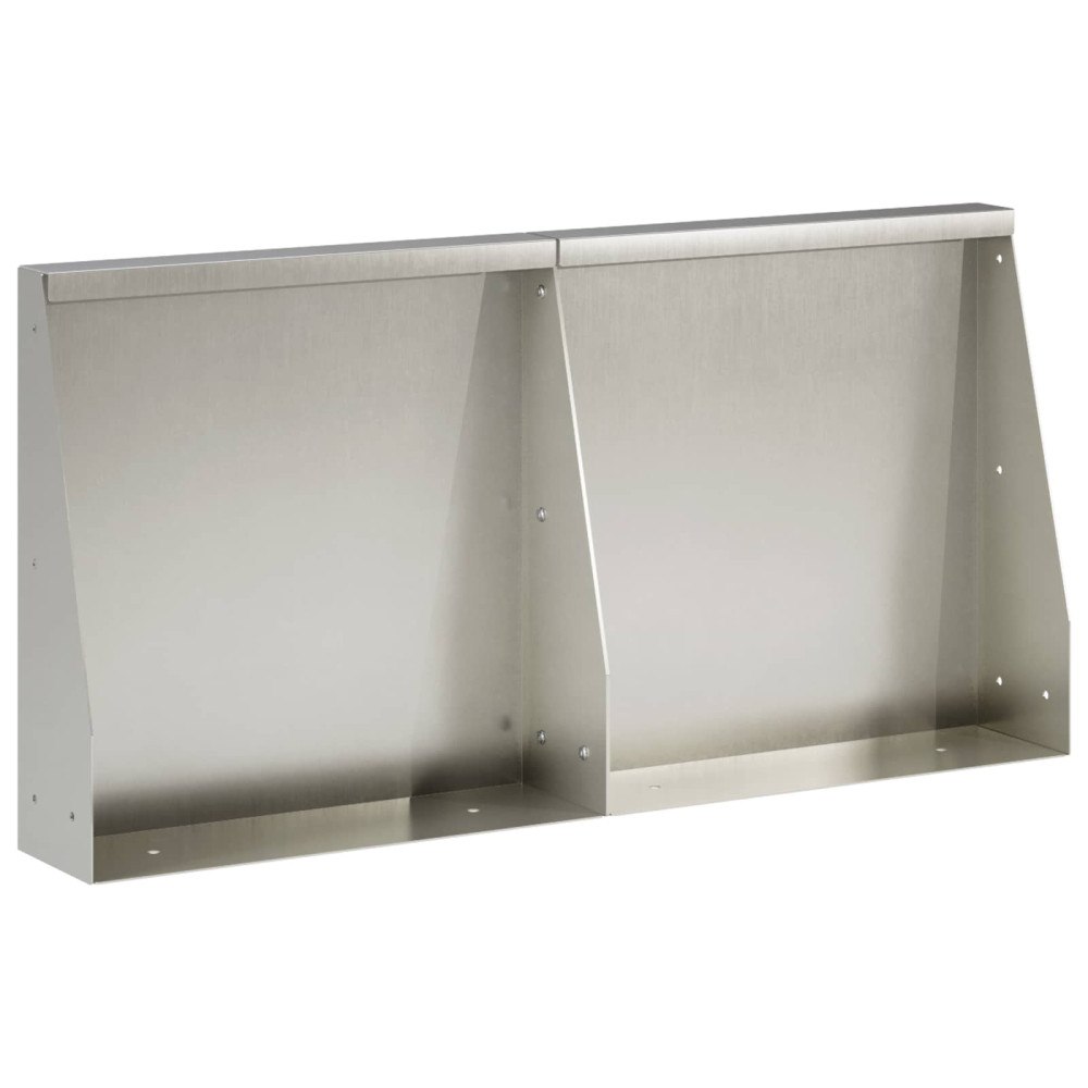 vidaXL Stödvägg 2 st 40 x 12 x 30 cm Rostfritt stål Silver
