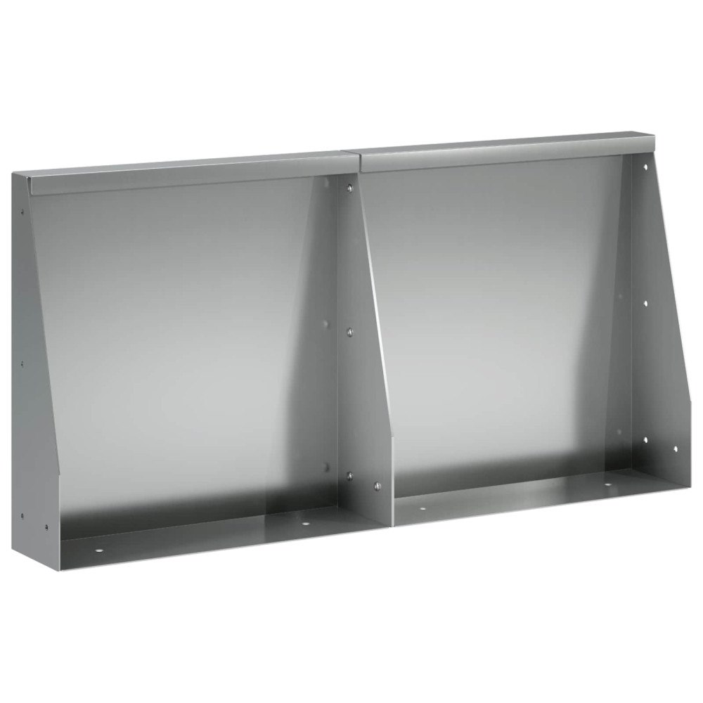 vidaXL Stödvägg 2 st 40 x 12 x 30 cm Galvaniserat stål Silver