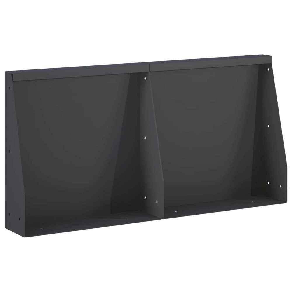 vidaXL Stödvägg 2 st 40 x 12 x 50 cm Stål Svart