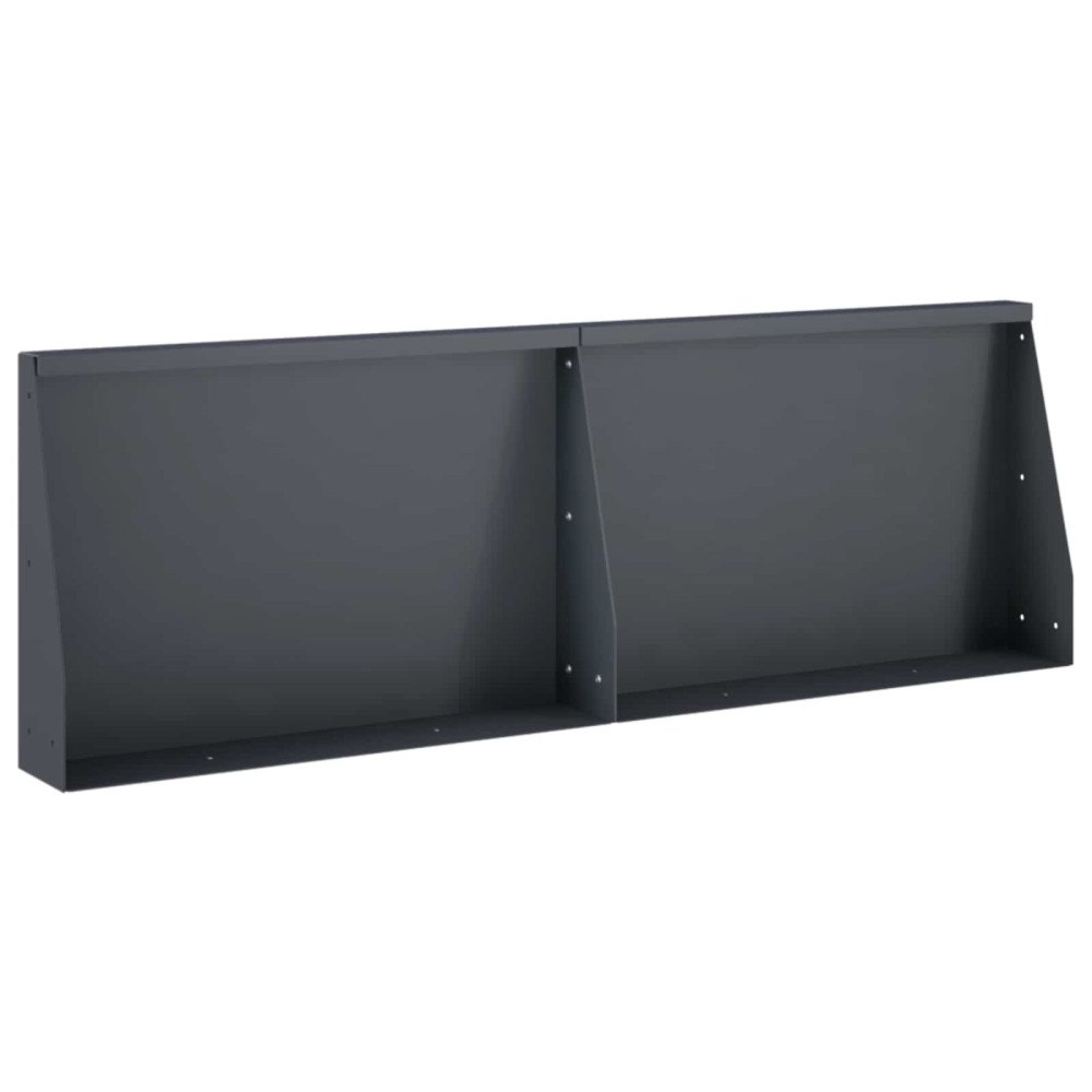 vidaXL Stödvägg 2 st 60 x 12 x 30 cm Stål Antracit