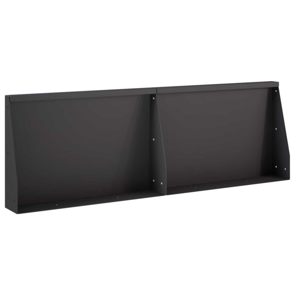 vidaXL Stödvägg 2 st 60 x 12 x 40 cm Stål Svart